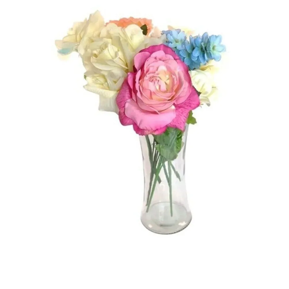 Napco Crystal Clear Glass Vase Gathering Vase 9 3/4